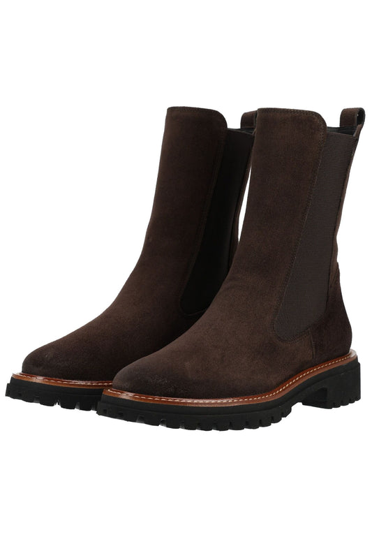 Paul Green Stiefelette Veloursleder/Textil Mocca