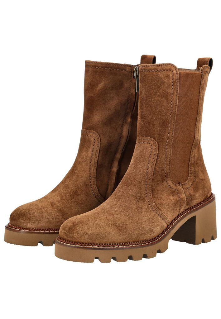 Paul Green Stiefelette Veloursleder toffee