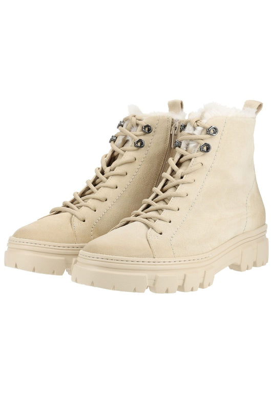 Paul Green Stiefelette Veloursleder Weiß Warmfutter