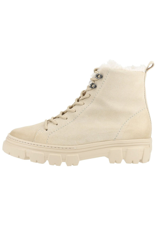 Paul Green Stiefelette Veloursleder Weiß Warmfutter