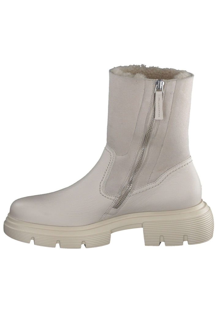 Stiefeletten Paul Green Stiefelette Leder/Textil Hellbeige Warmfutter