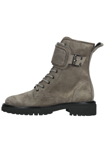Stiefeletten Paul Green Stiefelette Veloursleder Grau