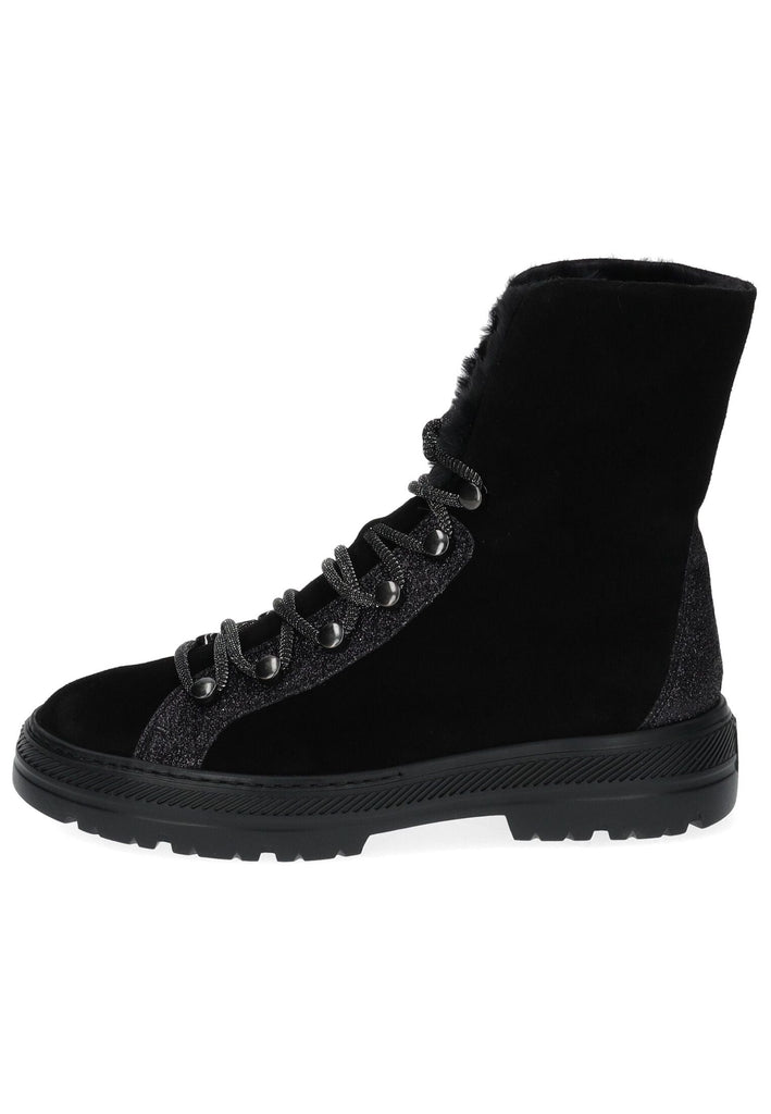 Stiefeletten Paul Green Stiefelette Veloursleder Schwarz Warmfutter