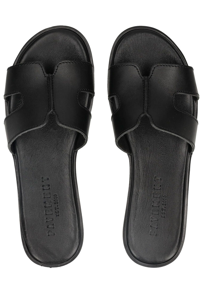 Pavement Pantoletten Leder Schwarz