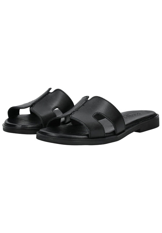 Pavement Pantoletten Leder Schwarz