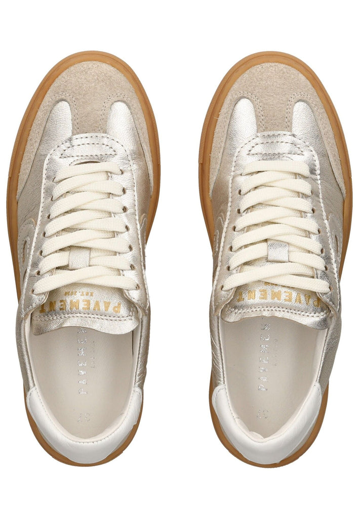 Pavement Sneaker Leder Silber/Beige