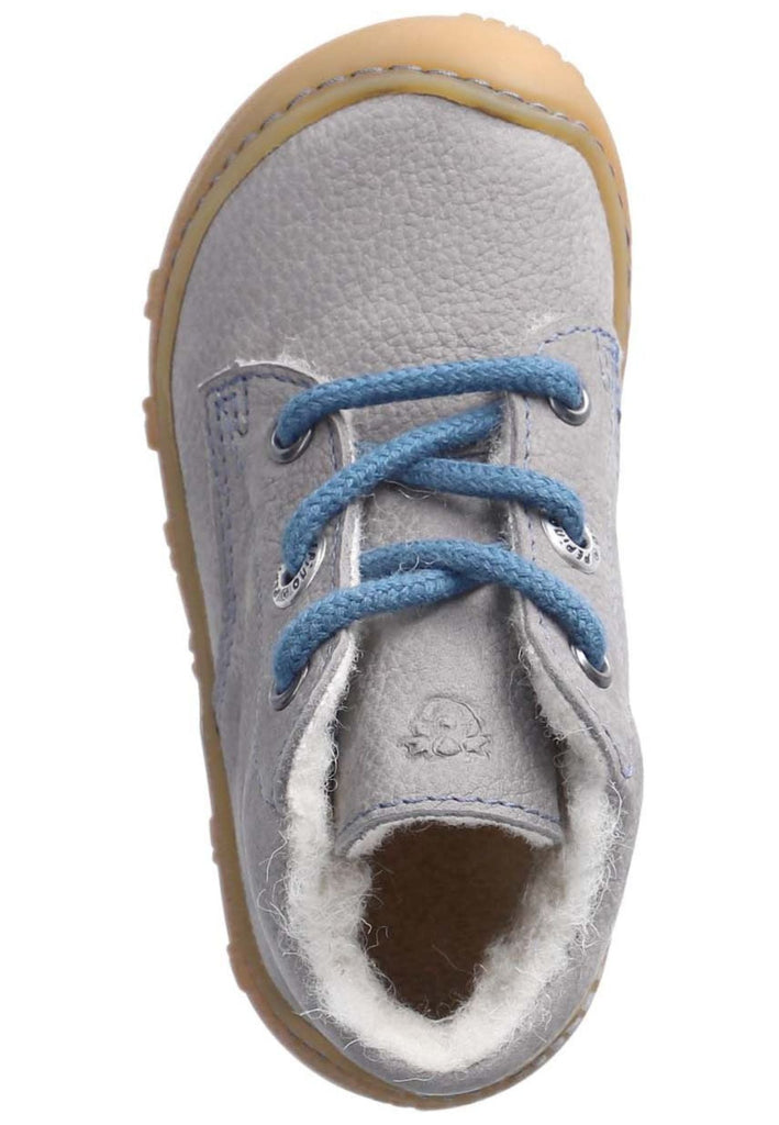 Pepino Halbschuhe Leder Grau/Blau Warmfutter