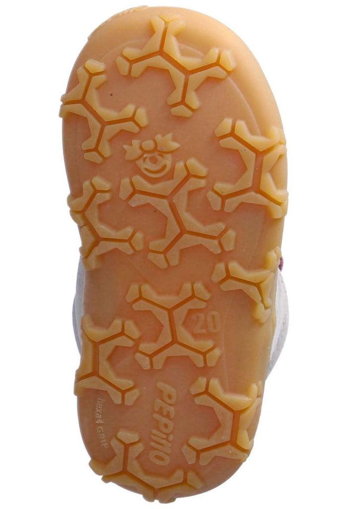 Pepino Halbschuhe Leder Grau/Pink Warmfutter