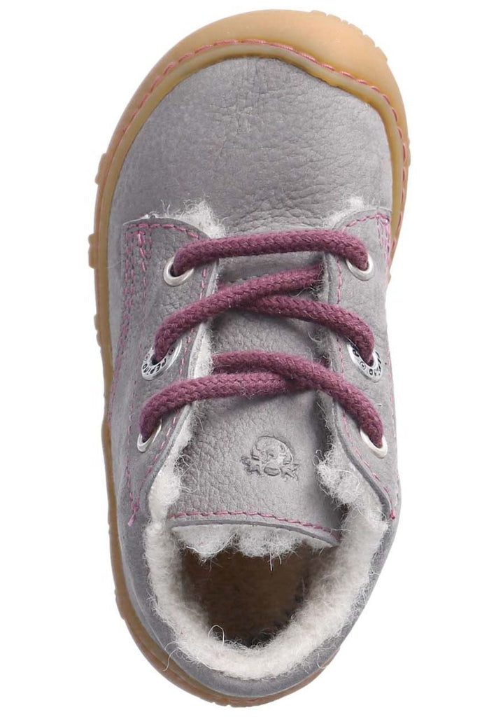 Pepino Halbschuhe Leder Grau/Pink Warmfutter