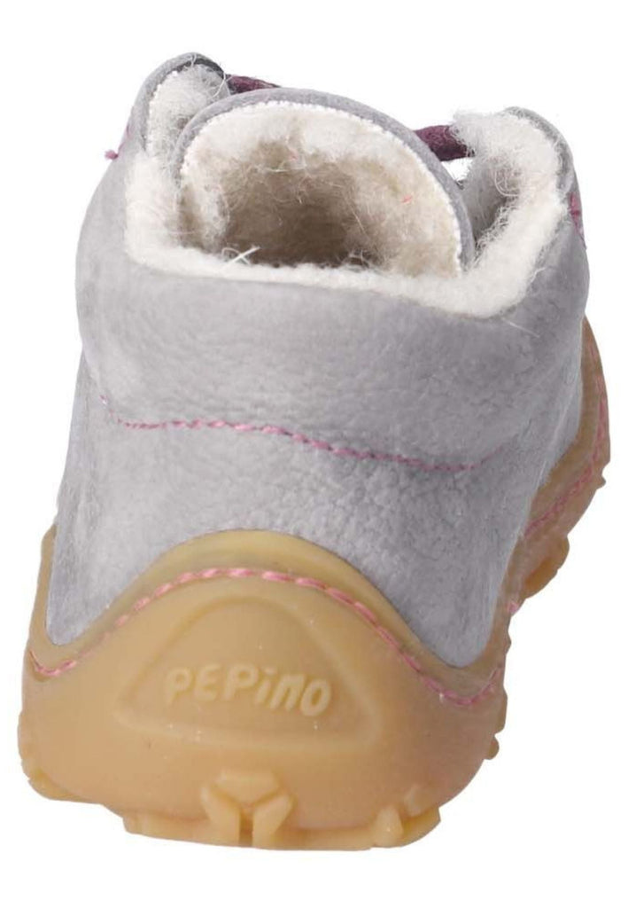 Pepino Halbschuhe Leder Grau/Pink Warmfutter