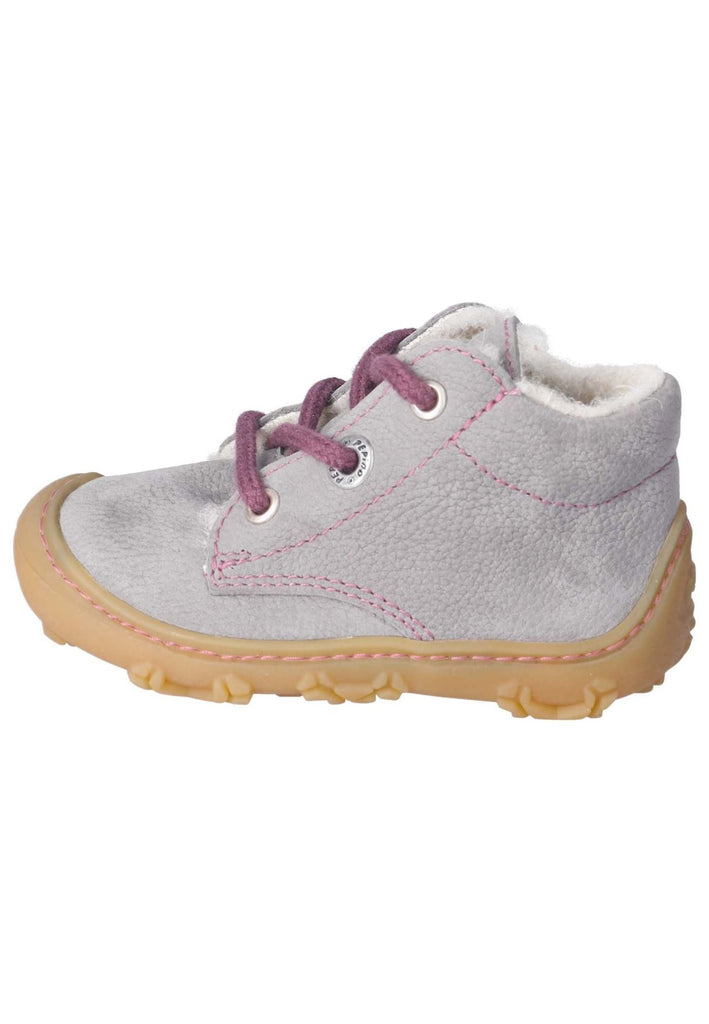 Pepino Halbschuhe Leder Grau/Pink Warmfutter