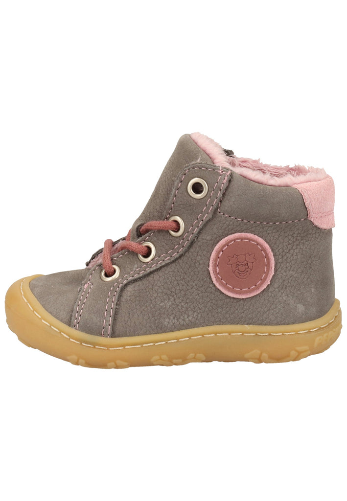 Pepino Halbschuhe Leder Grau/Rosa Warmfutter