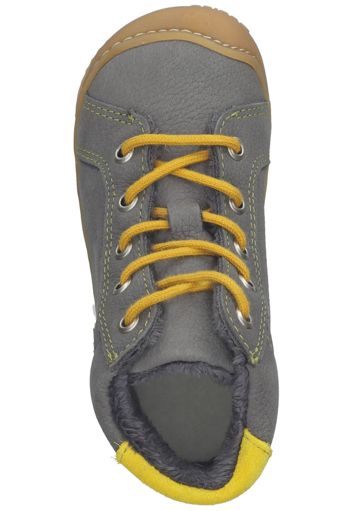 Pepino Halbschuhe Leder/Synthetik Grau/Gelb Warmfutter