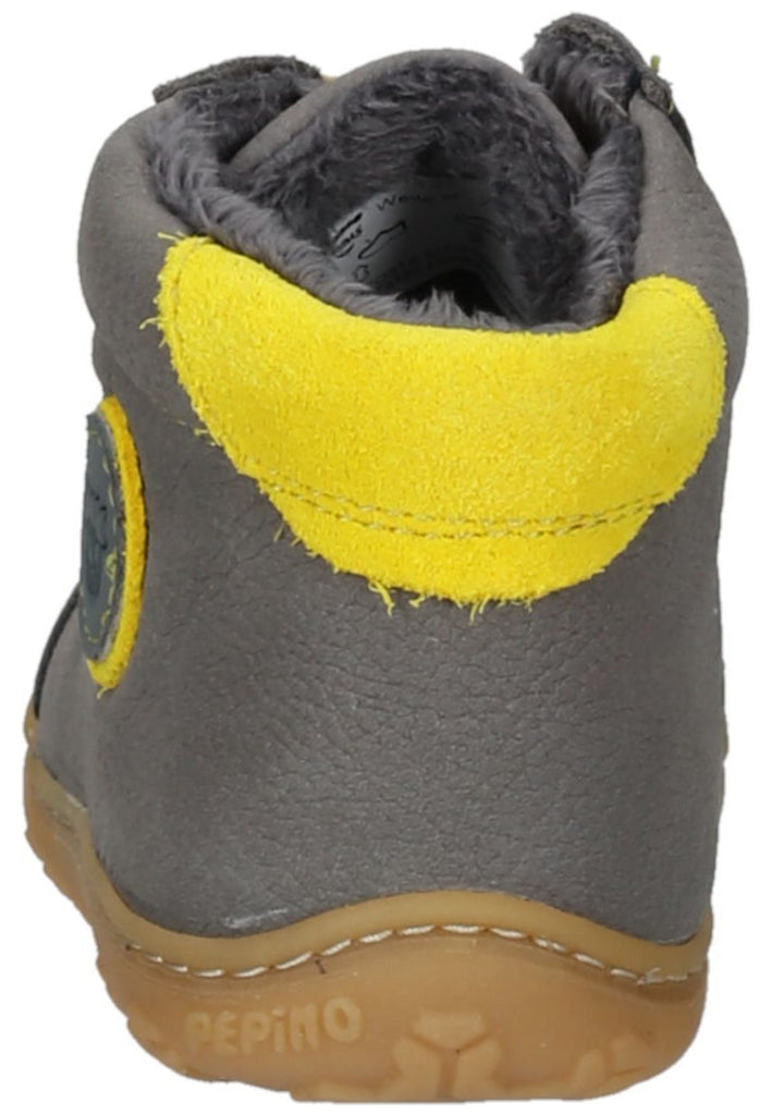 Pepino Halbschuhe Leder/Synthetik Grau/Gelb Warmfutter