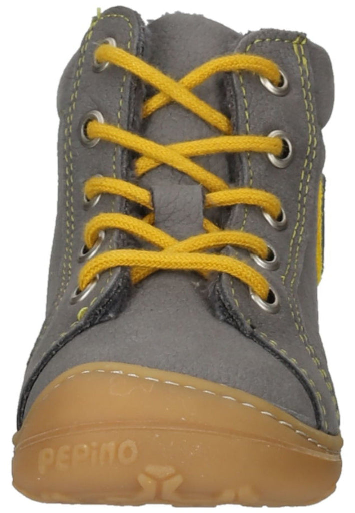 Pepino Halbschuhe Leder/Synthetik Grau/Gelb Warmfutter
