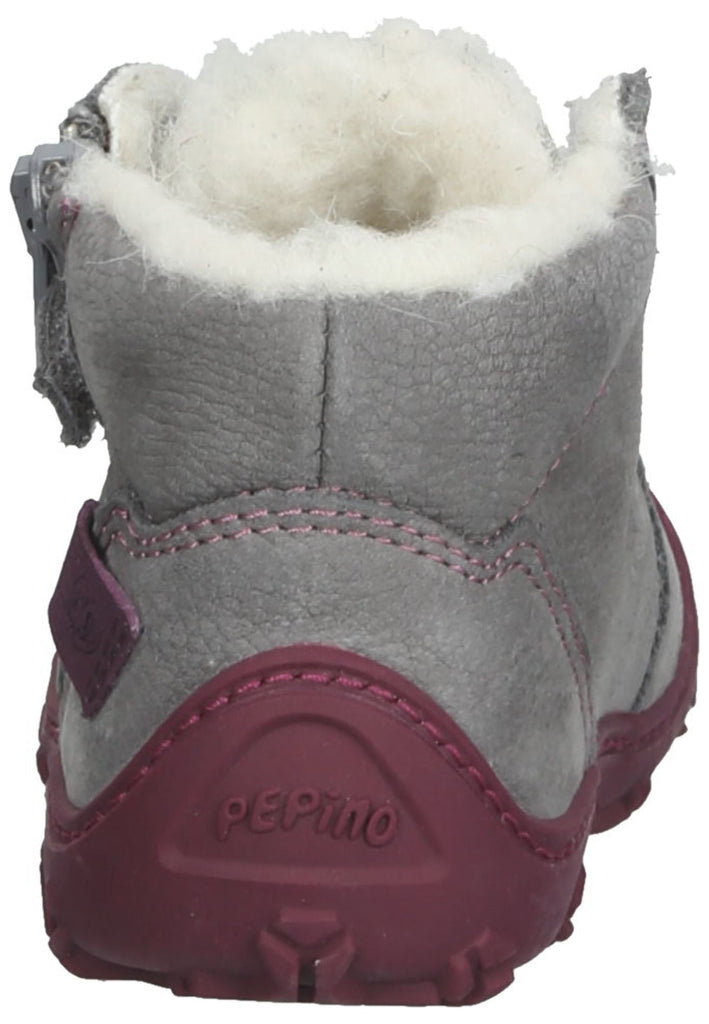 Pepino Halbschuhe Leder/Synthetik Grau/Pink Warmfutter