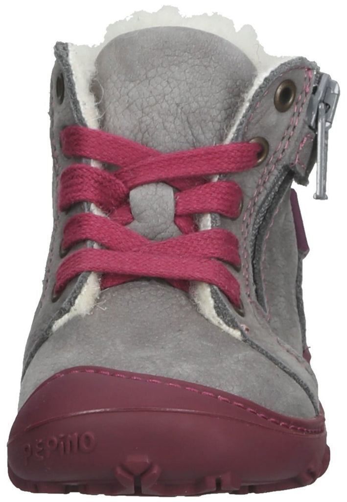 Pepino Halbschuhe Leder/Synthetik Grau/Pink Warmfutter