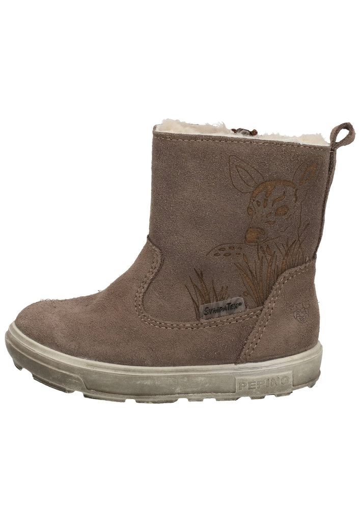 Pepino Stiefel Leder Hellgrau Warmfutter