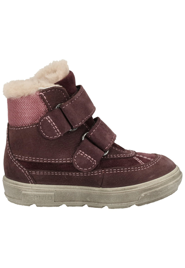 Pepino Stiefel Leder/Textil Pflaume Warmfutter