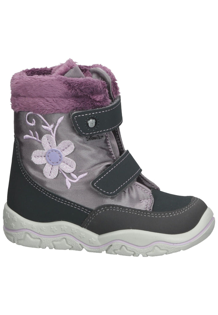 Pepino Stiefel Lederimitat/Textil Grau/Pink Warmfutter