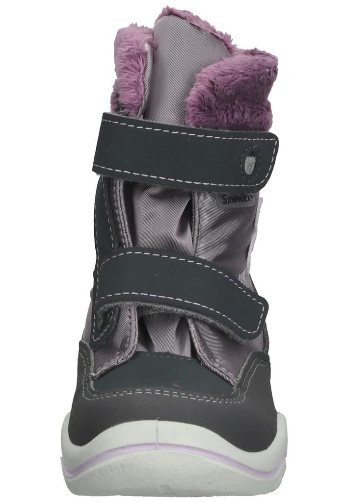 Pepino Stiefel Lederimitat/Textil Grau/Pink Warmfutter
