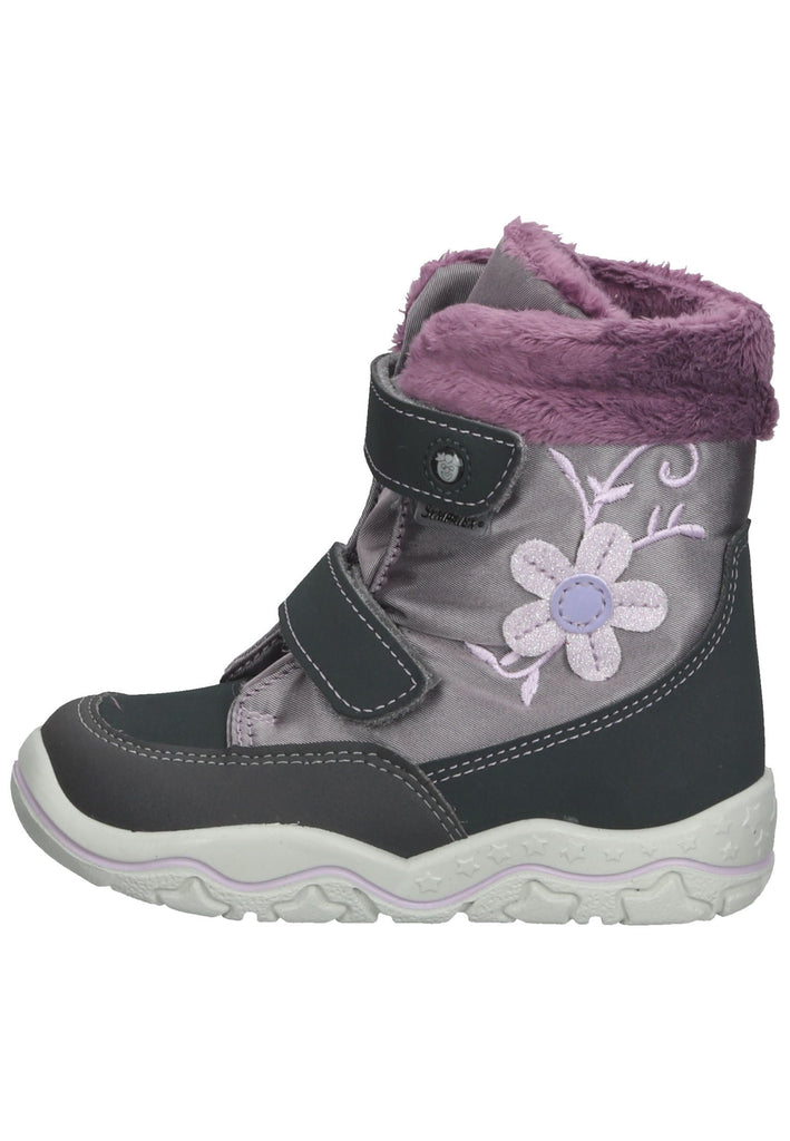 Pepino Stiefel Lederimitat/Textil Grau/Pink Warmfutter