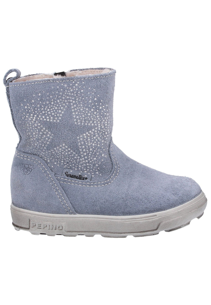 Pepino Stiefel Veloursleder Hellblau Warmfutter