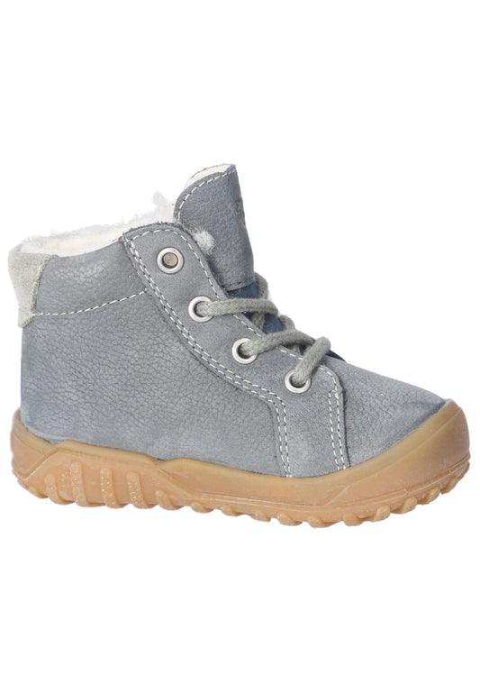 Pepino Stiefelette Leder Grau/Grün Warmfutter
