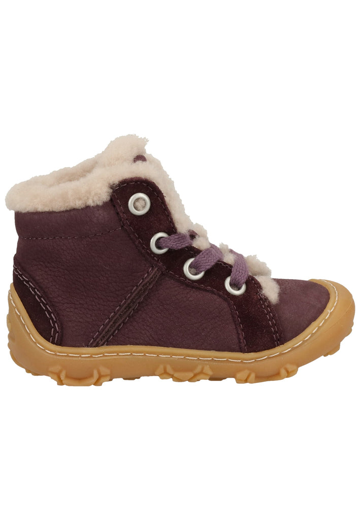 Pepino Stiefelette Leder Pflaume Warmfutter