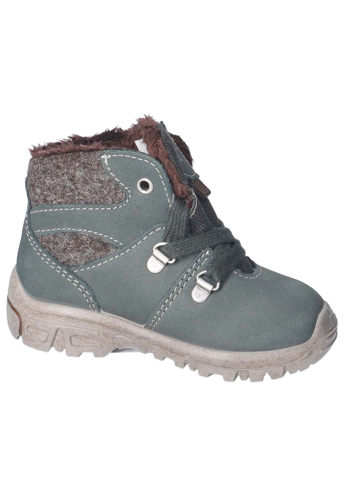 Pepino Stiefelette Leder/Textil Grün/Grau Warmfutter