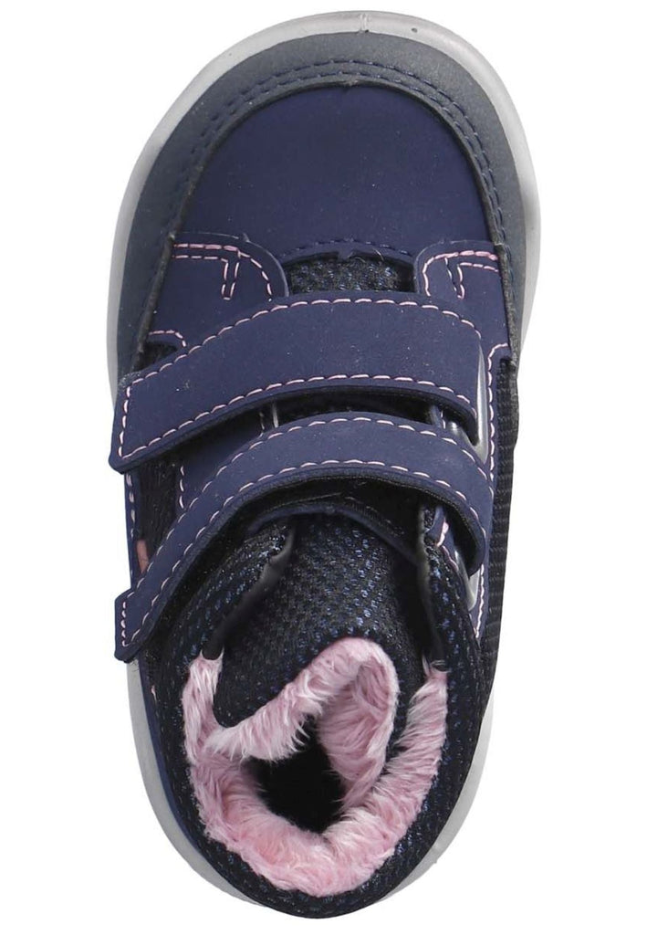 Pepino Stiefelette Lederimitat Blau/Pink Warmfutter