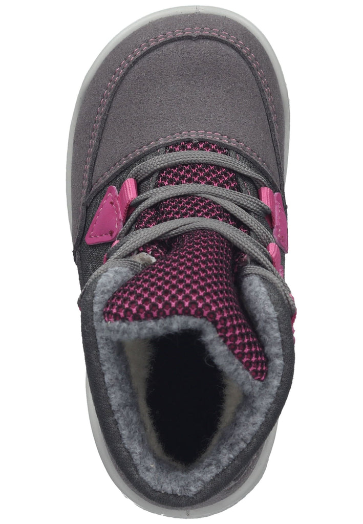 Pepino Stiefelette Lederimitat/Textil Grau/Pink Warmfutter