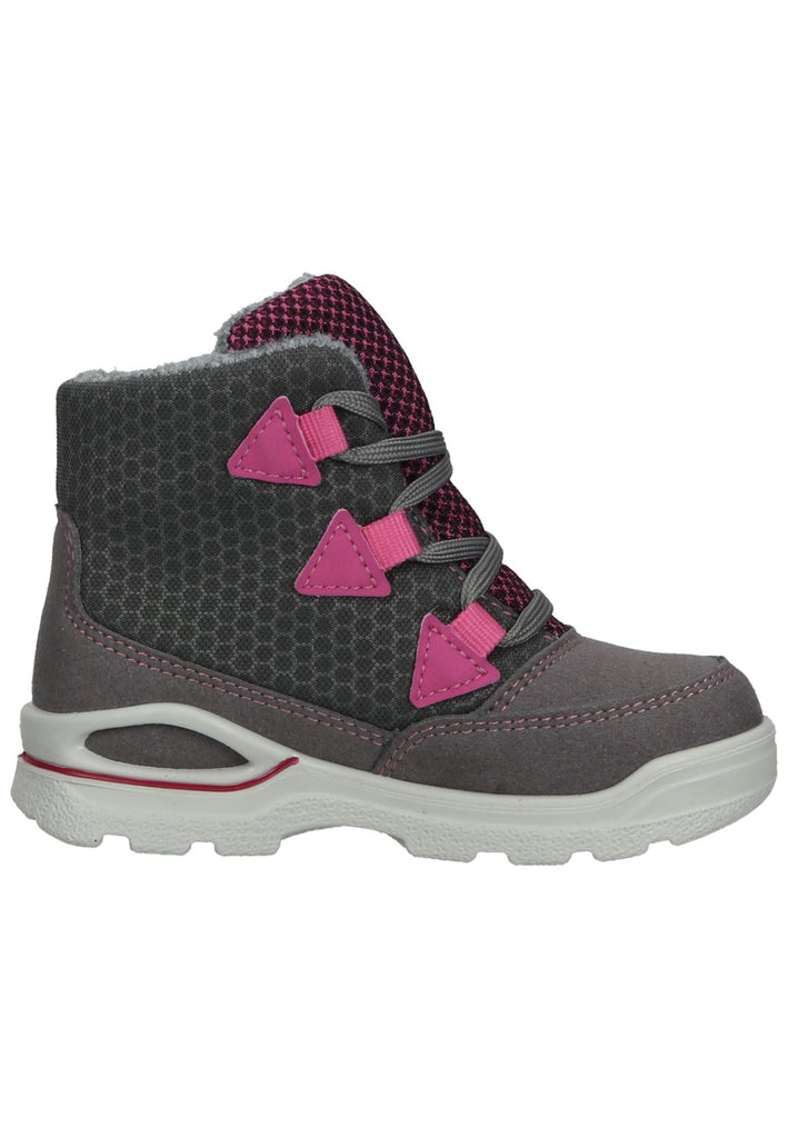 Pepino Stiefelette Lederimitat/Textil Grau/Pink Warmfutter