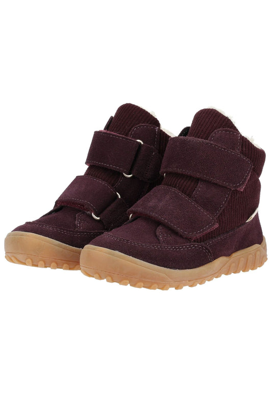 Pepino Stiefelette Veloursleder Pflaume Warmfutter