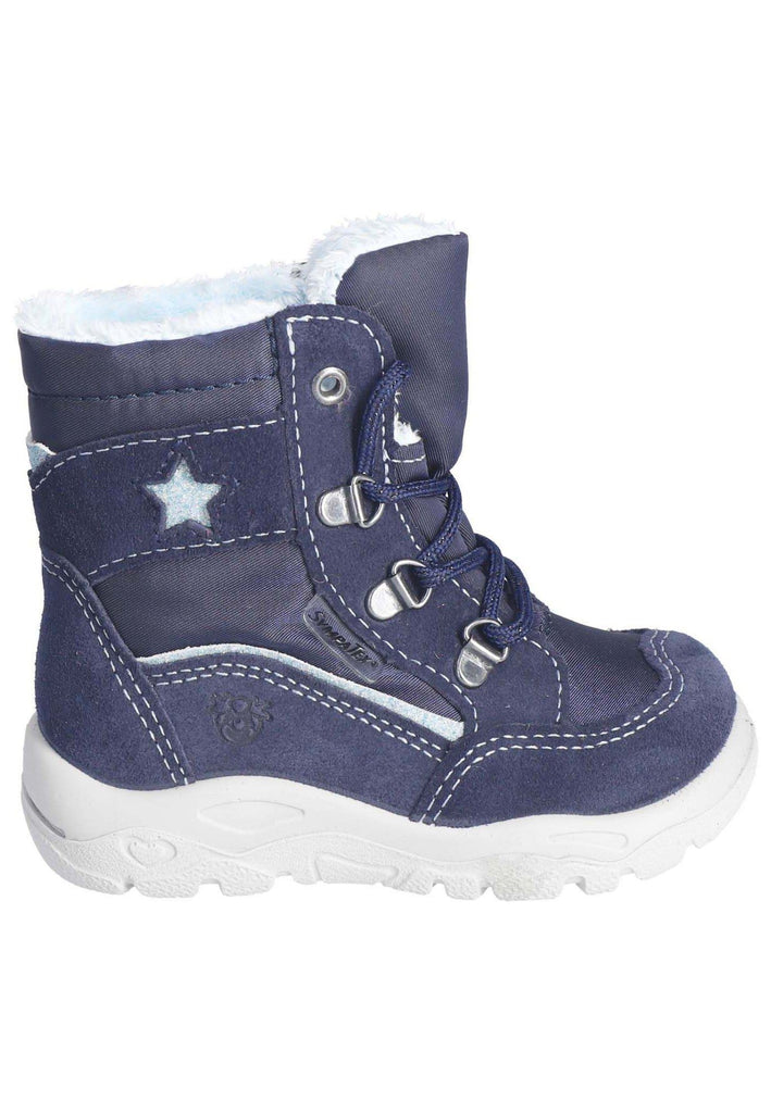 Pepino Stiefelette Veloursleder/Textil Blau/Multi Warmfutter