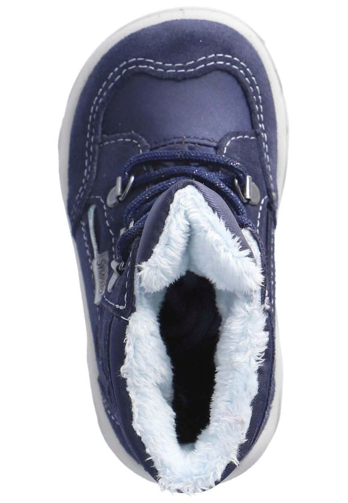 Pepino Stiefelette Veloursleder/Textil Blau/Multi Warmfutter