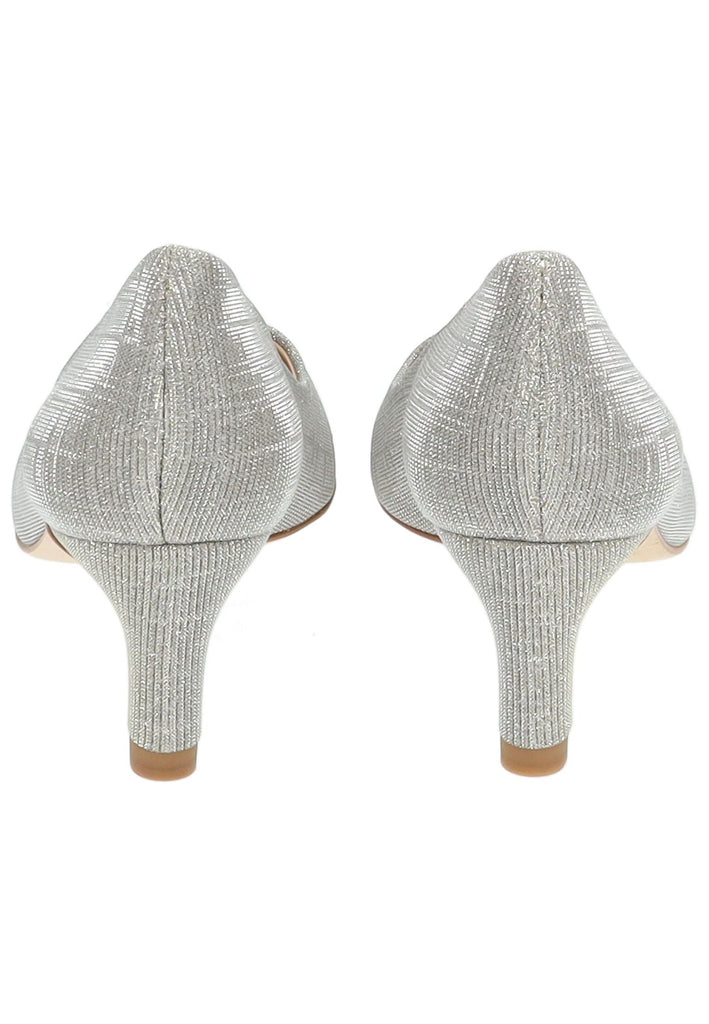 Peter Kaiser Pumps Leder/Textil Beige/Silber