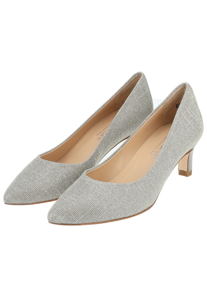 Peter Kaiser Pumps Leder/Textil Beige/Silber