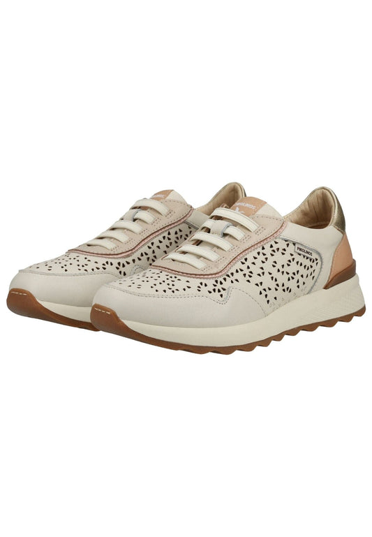 Pikolinos Slipper Leder Beige/Weiß