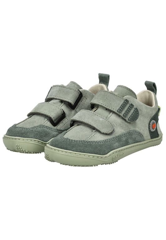 qnuffs Halbschuhe Veloursleder Grau/Grün