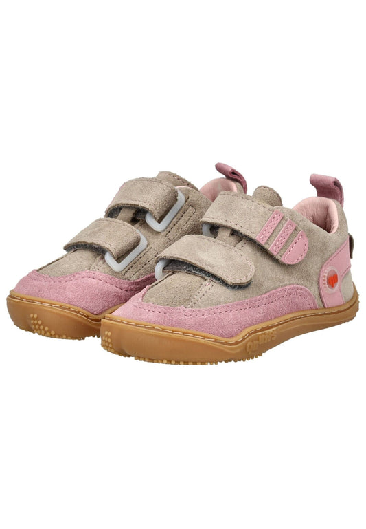 qnuffs Halbschuhe Veloursleder Grau/Rosa
