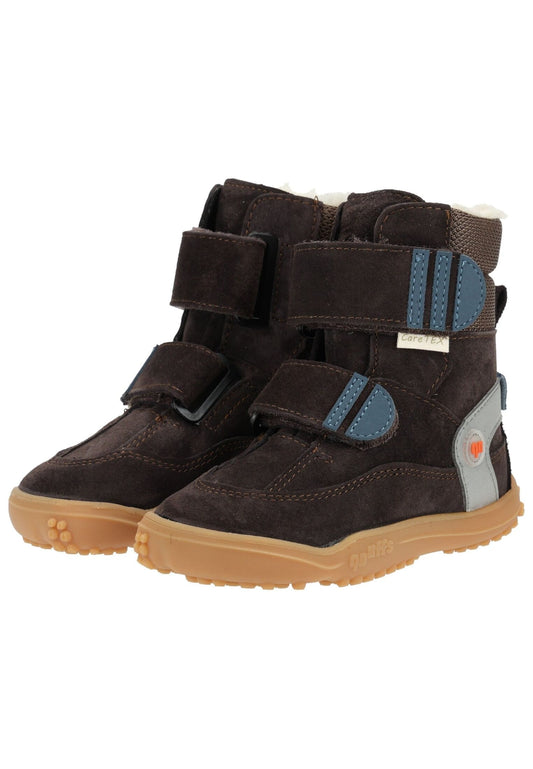 qnuffs Stiefelette Veloursleder/Textil Cafe Warmfutter