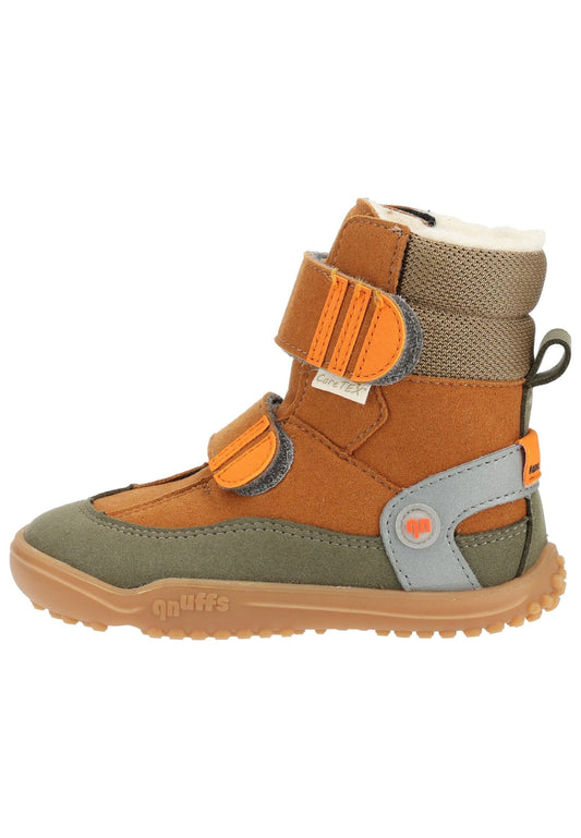 qnuffs Stiefelette Veloursleder/Textil Curry