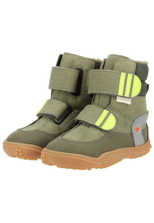 qnuffs Stiefelette Veloursleder/Textil Grün Warmfutter
