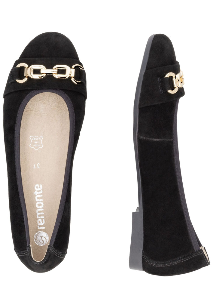Remonte Ballerinas Leder Schwarz