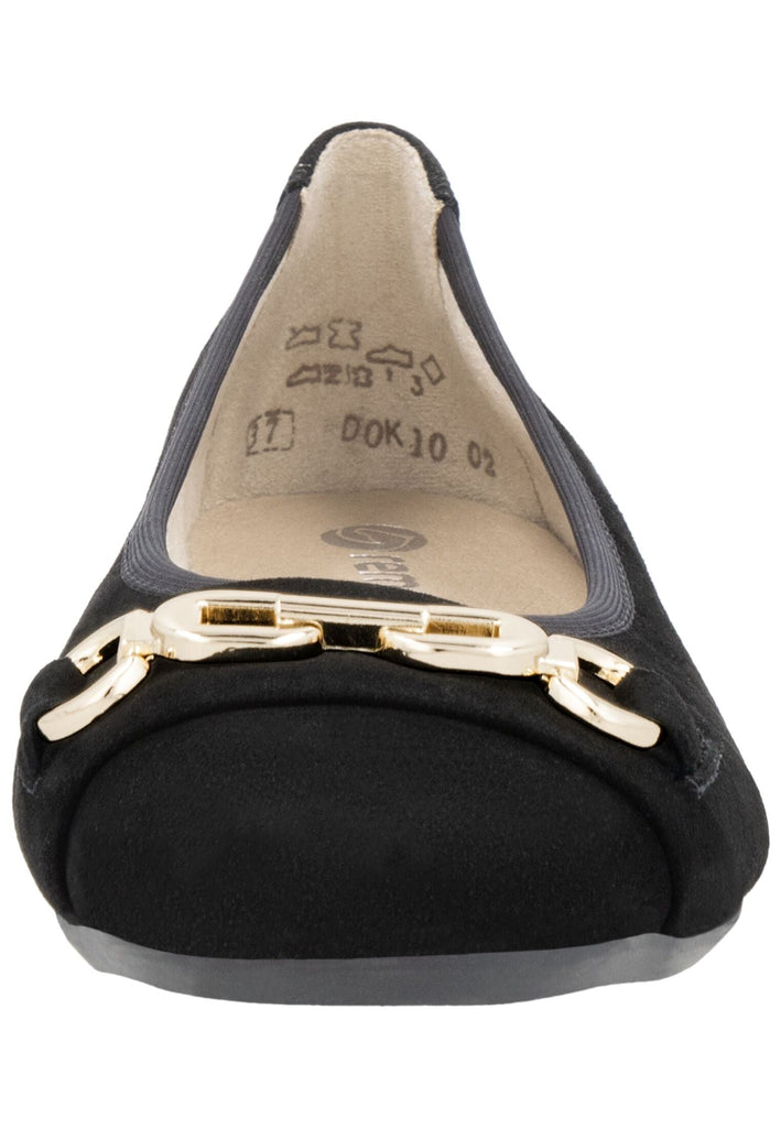 Remonte Ballerinas Leder Schwarz