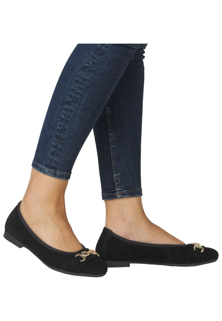 Remonte Ballerinas Leder Schwarz