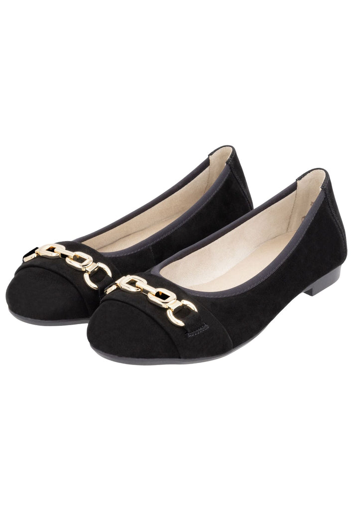 Remonte Ballerinas Leder Schwarz