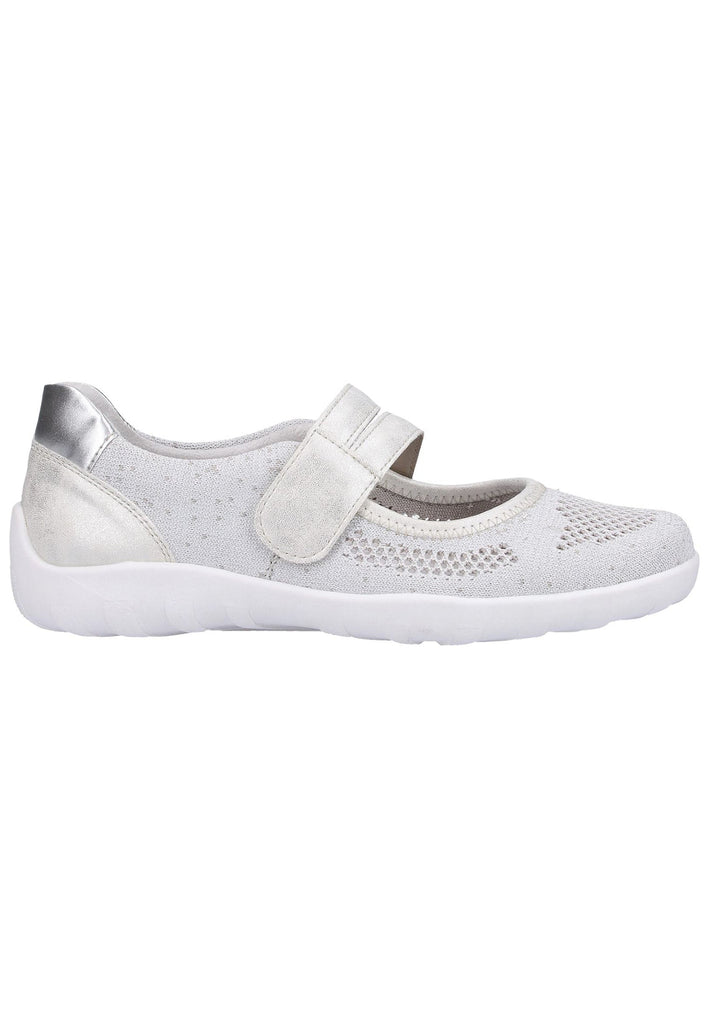 Remonte Ballerinas Lederimitat Weiß/Silber