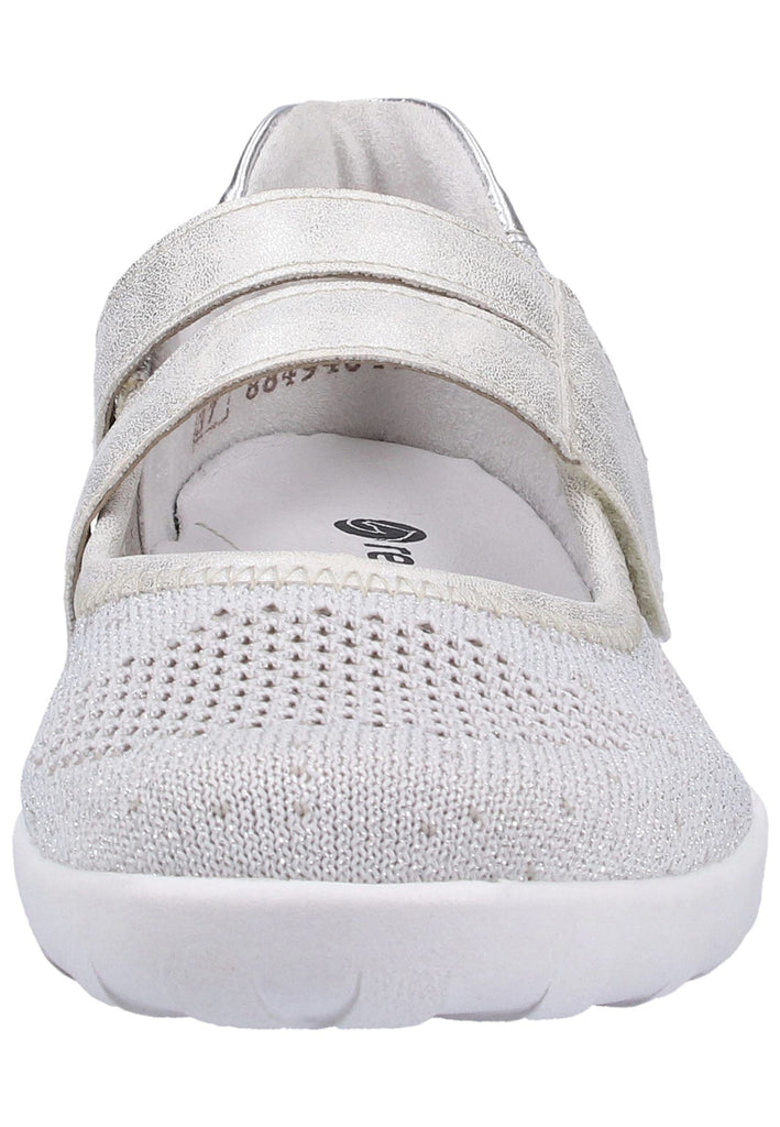 Remonte Ballerinas Lederimitat Weiß/Silber